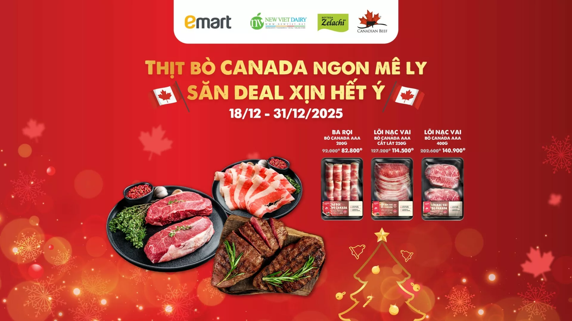 Bottega Zelachi – Bùng Nổ Vị Ngon Mùa Lễ Hội Cùng Bò Canada Tại Emart Tháng 12